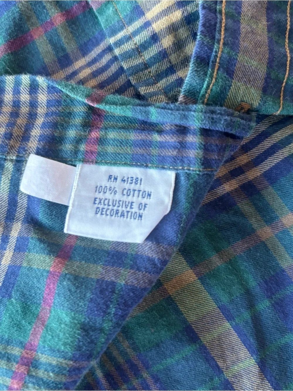 Vintage Ralph Lauren Blue Label Green Navy Plaid Button Down Shirt Small Cotton